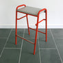 Set of 8 Red Vintage School Laboratory Stacking Stools
