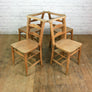 4 Vintage Rustic School Church Chapel Chairs