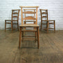 4 Vintage Rustic School Church Chapel Chairs