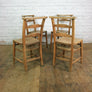 4 Vintage Rustic School Church Chapel Chairs
