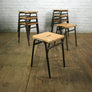 Low Beech Vintage Stacking Stools with dark brown bases x 1 (4 available)