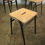 Low Beech Vintage Stacking Stools with dark brown bases x 1 (4 available)