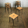 Low Beech Vintage Stacking Stools with dark brown bases x 1 (4 available)