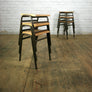 Low Beech Vintage Stacking Stools with dark brown bases x 1 (4 available)