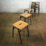 Low Beech Vintage Stacking Stools with dark brown bases x 1 (4 available)