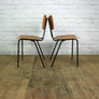 6 Vintage French Industrial School Stacking Chairs