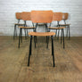6 Vintage French Industrial School Stacking Chairs