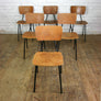 6 Vintage French Industrial School Stacking Chairs