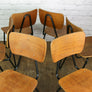 6 Vintage French Industrial School Stacking Chairs