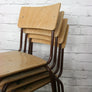 A Set of Eight (8) Vintage Industrial School Stacking Chairs