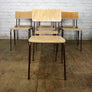 A Set of Eight (8) Vintage Industrial School Stacking Chairs