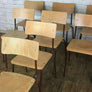 A Set of Six (6) Vintage Industrial School Stacking Chairs