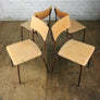 A Set of Eight (8) Vintage Industrial School Stacking Chairs