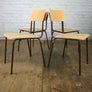 A Set of Eight (8) Vintage Industrial School Stacking Chairs