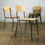 A Set of Six (6) Vintage Industrial School Stacking Chairs