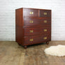 Antique Victorian Mahogany Military Campaign Chest