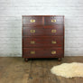 Antique Victorian Mahogany Military Campaign Chest