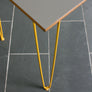 Reclaimed Hairpin Desk / Table - Grey Top/Yellow Legs