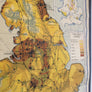 Vintage Industrial Map Chart of Great Britain