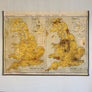 Vintage Industrial Map Chart of Great Britain