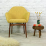Mid Century Vintage Mustard Club Cocktail Chair