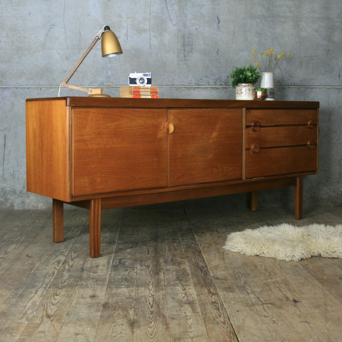 Mid Century Nathan Teak Sideboard Mustard Vintage