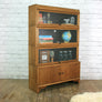 Vintage Oak Barristers Sectional Bookcase Cabinet