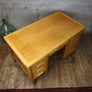 Large Mid Century Oak Pedestal Desk - 1202i