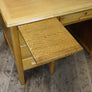 Large Mid Century Oak Pedestal Desk - 1202i