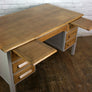 Vintage Painted Oak Twin Pedestal Desk
