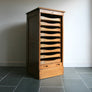 Vintage Oak Tambour Filing Cabinet