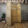 Vintage Rattan & Wicker Boho Folding Screen - 2710d