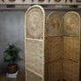 Vintage Rattan & Wicker Boho Folding Screen - 2710d