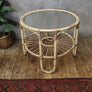 Mid Century Boho Rattan Cane Coffee / Lamp Table - 2710f