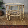 Mid Century Boho Rattan Cane Coffee / Lamp Table - 2710f
