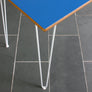 Reclaimed Hairpin Desk / Table - Blue Top/White Legs