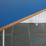 Reclaimed Hairpin Desk / Table - Blue Top/White Legs