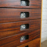 Vintage Industrial Reclaimed Iroko School Plan Chest