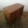 Vintage Industrial Reclaimed Iroko School Plan Chest