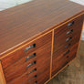 Vintage Industrial Reclaimed Iroko School Plan Chest