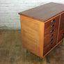 Vintage Industrial Reclaimed Iroko School Plan Chest