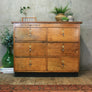 vintage_rustic_oak_antique_school_lab_chest_drawers
