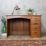 Vintage Rustic Oak Desk - 1308c