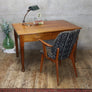 Vintage Rustic Oak Library School Desk - 1504e
