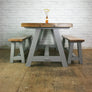 Reclaimed A-frame Rustic Trestle Table & Benches