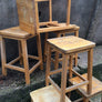 Six Vintage 1960s Beech & Elm School Lab Stools