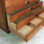 Vintage industrial reclaimed Iroko school plan chest - Restored to order
