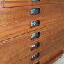 Vintage industrial reclaimed Iroko school plan chest - Restored to order
