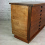 Vintage industrial reclaimed Iroko school plan chest - Restored to order