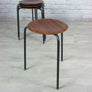 Set of four vintage school teak stacking stools
